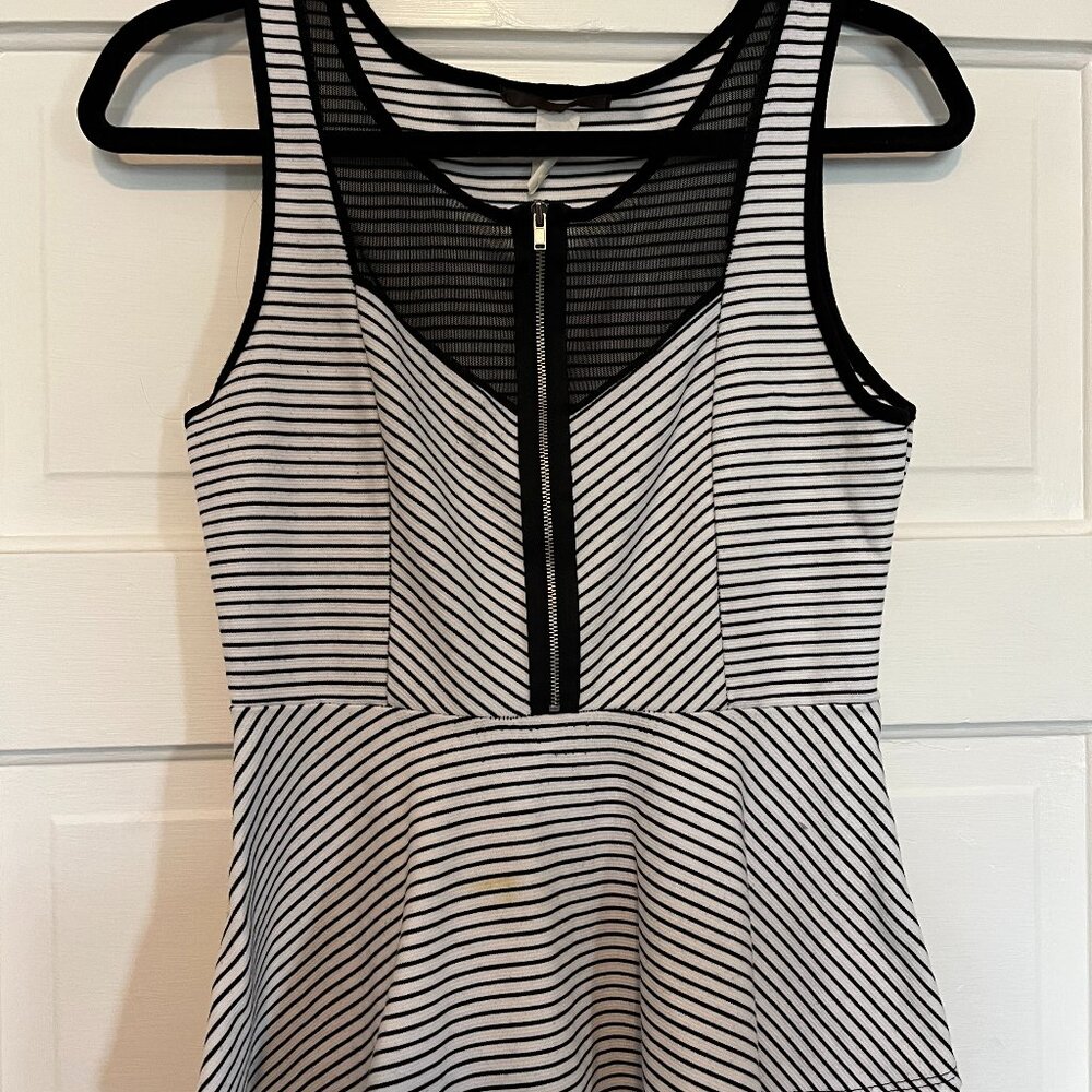 Sexy Black and White Peplum Tank Top